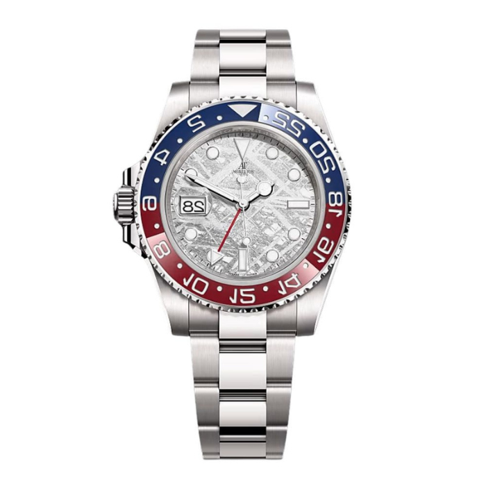 Dual Time 40 – Meteorite Dial | Steel Bracelet & Ceramic 24H Bezel