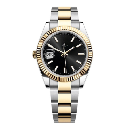 Classic 41 – White Dial | Steel & Gold Tone Bracelet & Fluted Bezel
