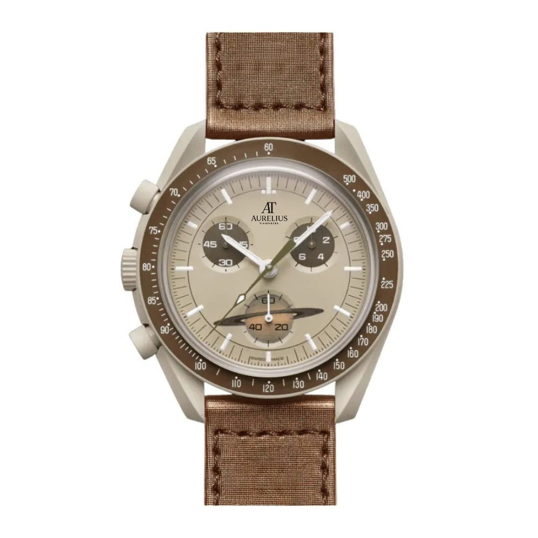 Chronograph 42 – Beige Dial | Sand Case & Brown Strap & Tachymeter Bezel