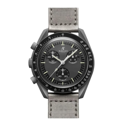 Chronograph 42 – Black Dial | Dark Grey Case & Black Strap & Tachymeter Bezel