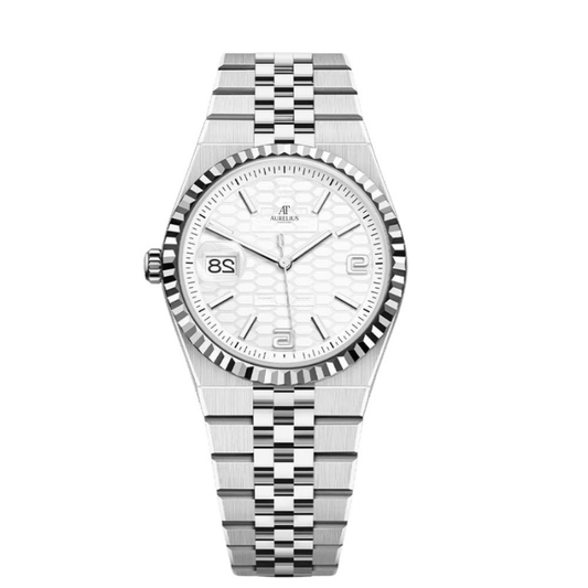Classic 40 – White Dial | Steel Bracelet & Fluted Bezel