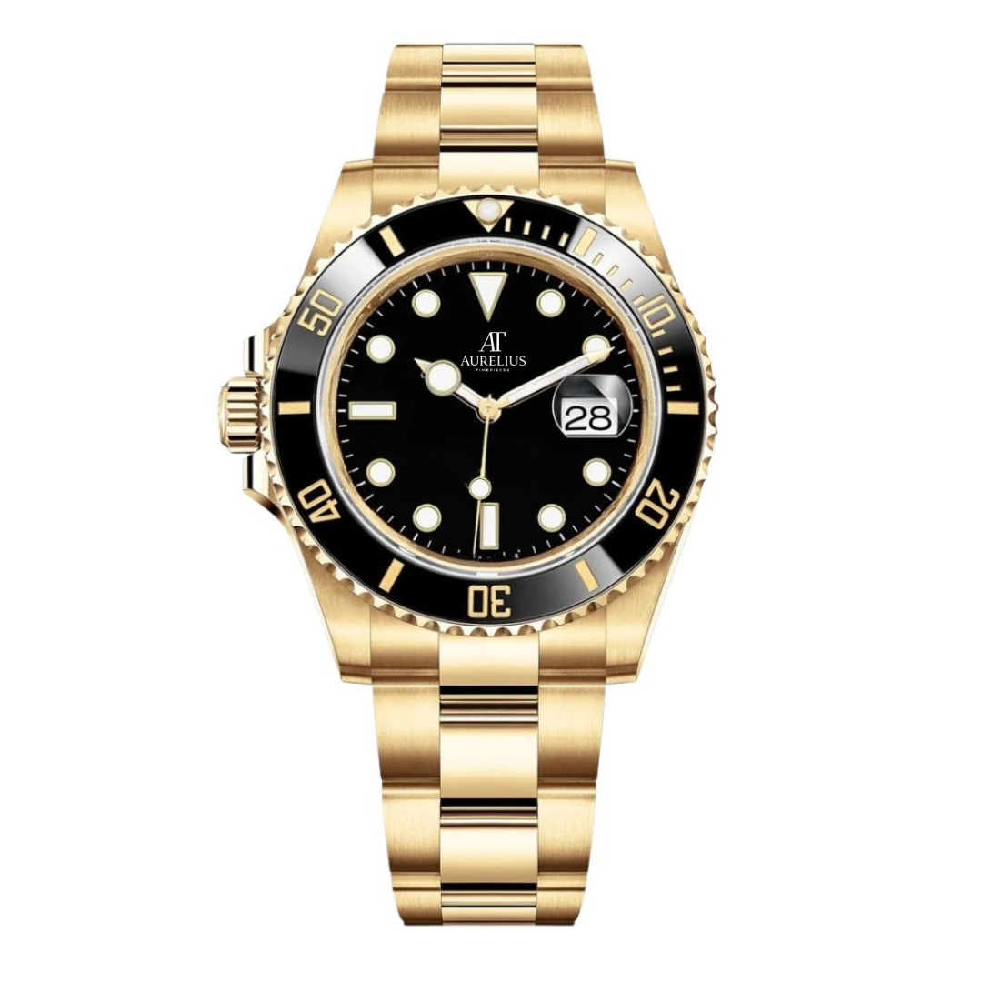 Diver 41 – Black Dial | Gold Tone Bracelet & Black Ceramic Bezel