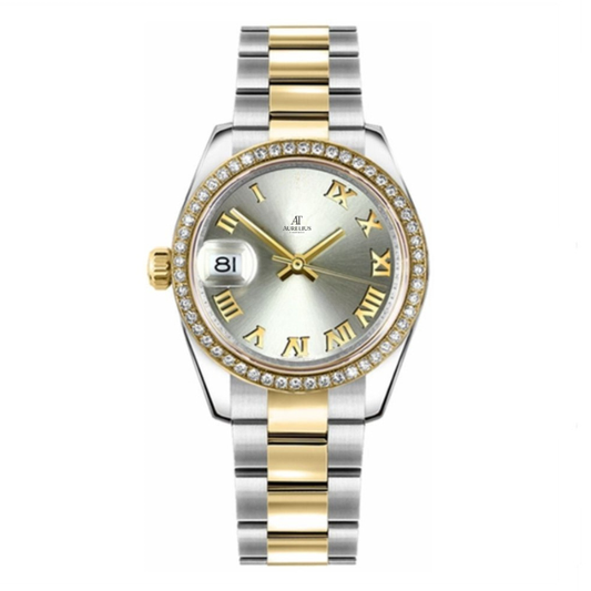 Classic 41 – Slate Grey Dial | Steel & Gold Tone Bracelet & Diamond Bezel