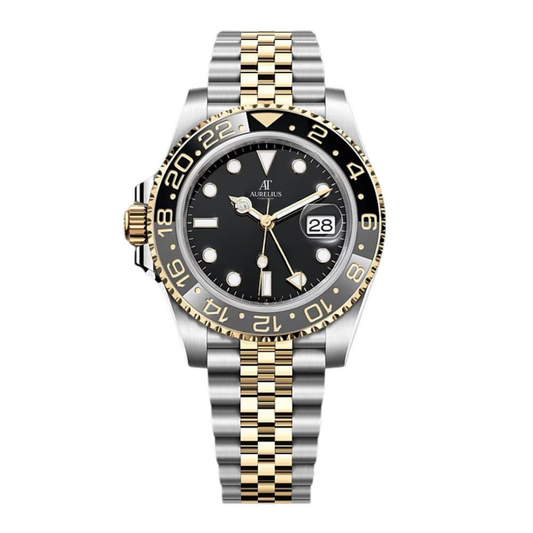 Dual Time 40 – Black Dial | Steel & Gold Tone Jubilee Bracelet & Grey-Black Ceramic Bezel