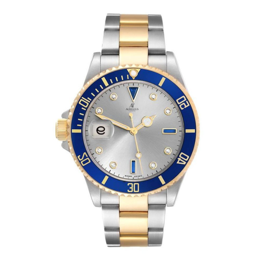 Diver 40 – Silver Dial | Steel & Gold Tone Bracelet & Black Dive Bezel